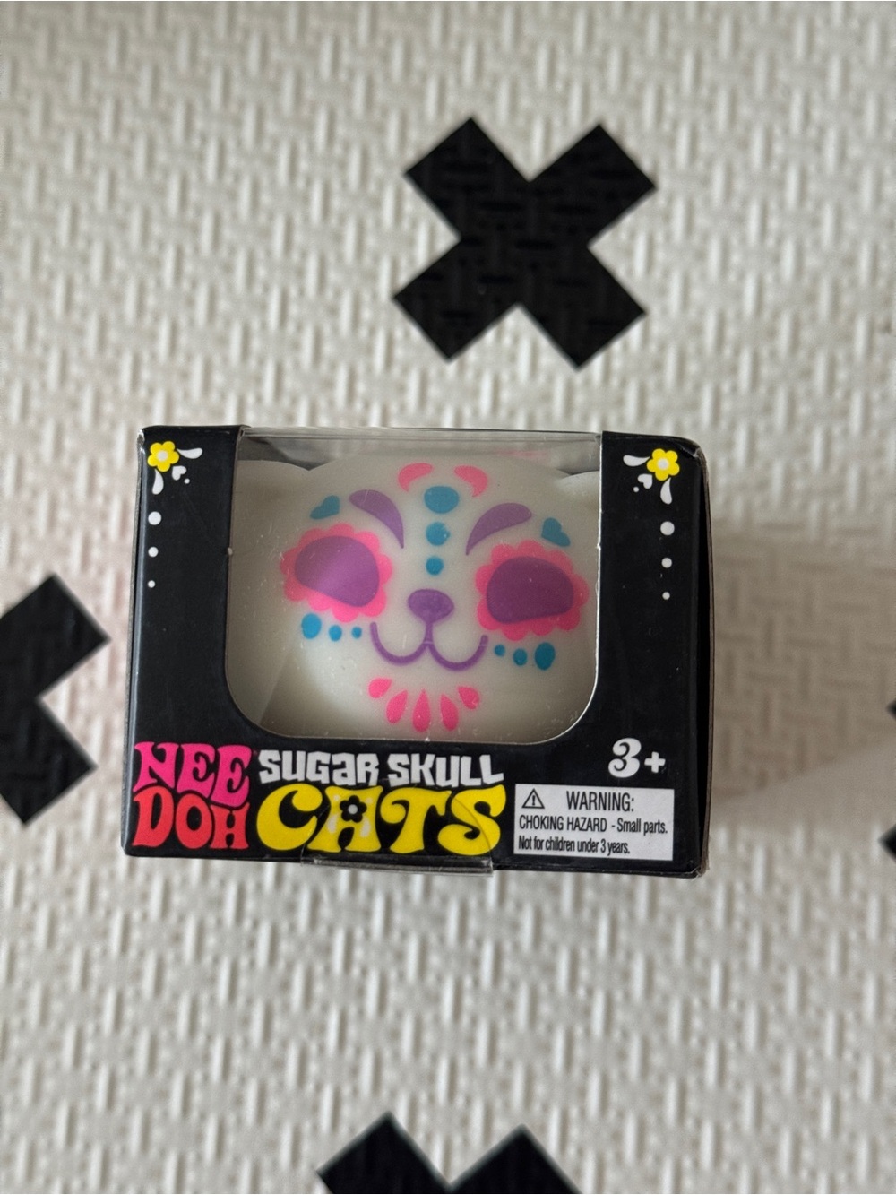 NWT Schylling NeeDoh Pink Sugar Skull Cat Glow In The Dark in Pink
